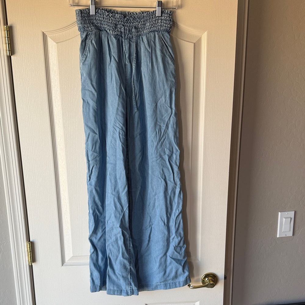 SO Linen Blue High-Rise Pants